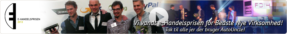 Vi vandt e-Handelsprisen for Bedste Nye Virksomhed! Tak til alle jer der bruger AutoUncle!